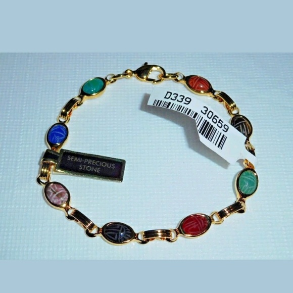 QVC Scarab Genuine 8 Hand Cut Semi-Precious Stones Made in U.S.A - Picture 4 of 9